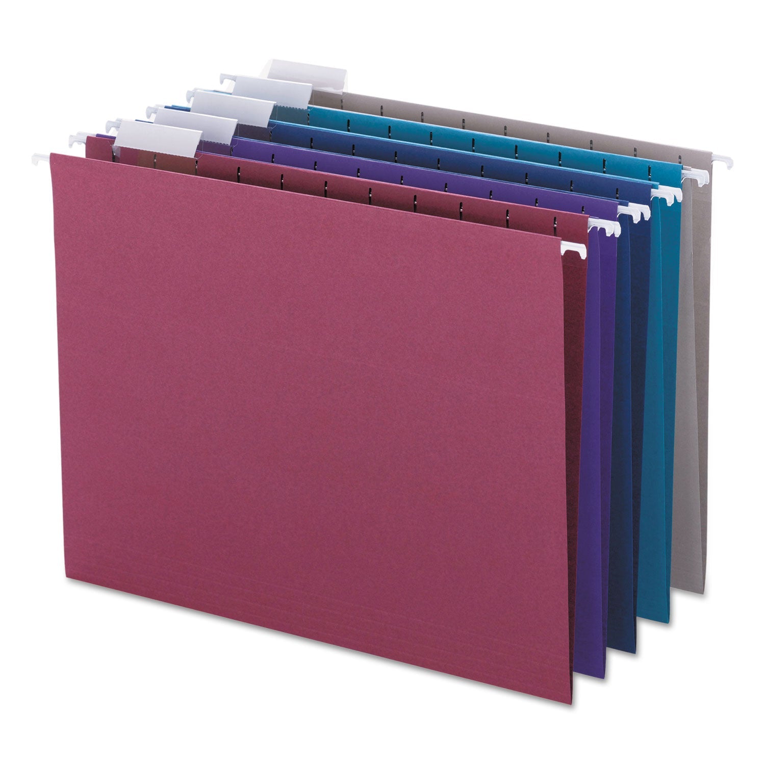 Smead Colored Hanging File Folders with 1/5 Cut Tabs, Letter Size, 1/5-Cut Tabs, Assorted Jewel Tone Colors, 25/Box