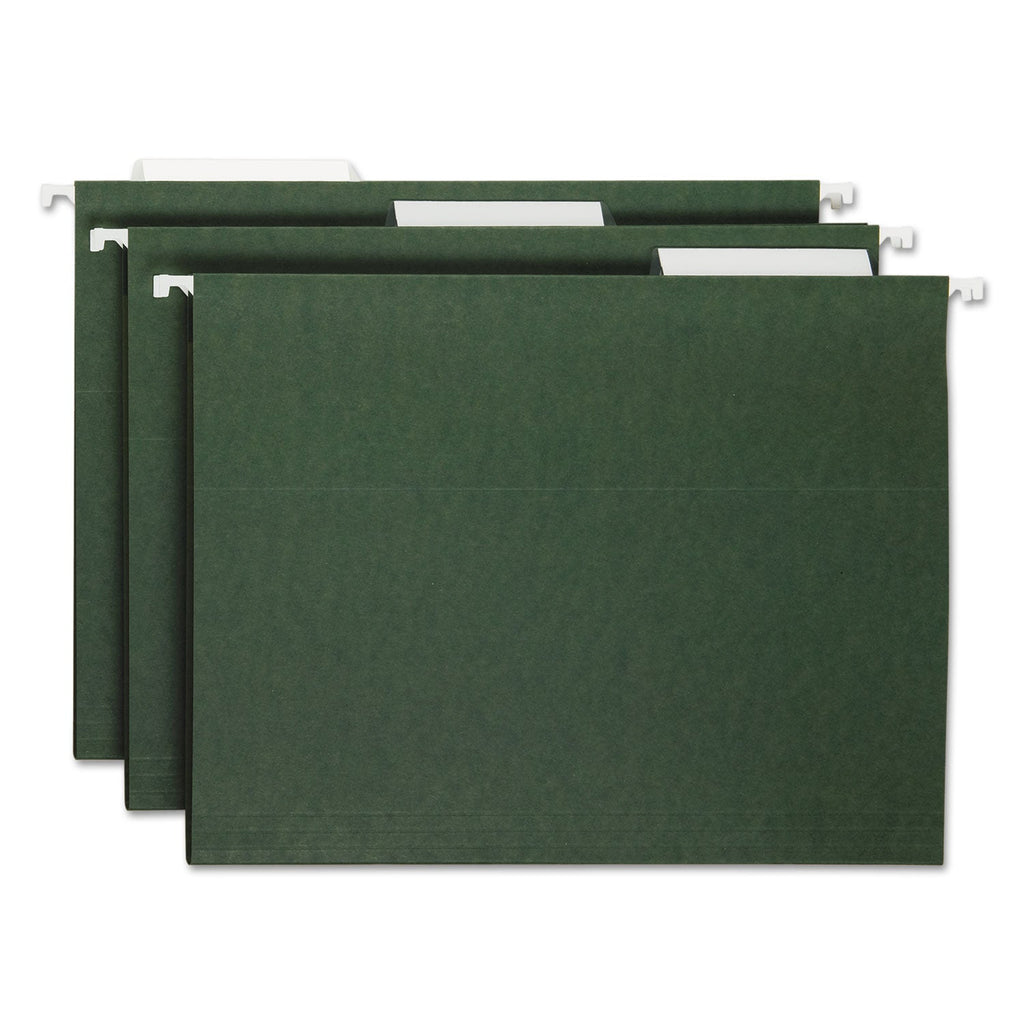 Smead Poly Index Tabs and Inserts For Hanging File Folders, 1/3-Cut, White/Clear, 3.5" Wide, 25/Pack