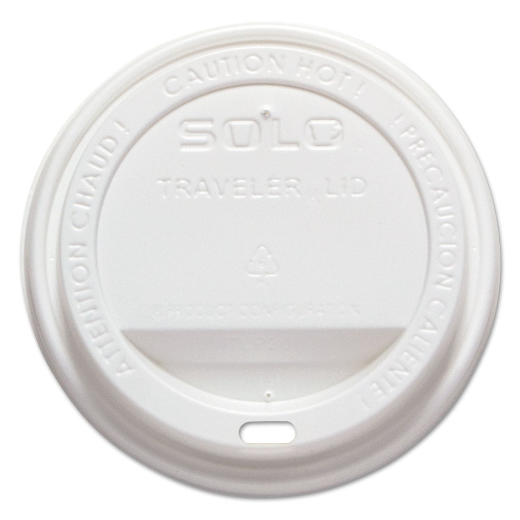 Dart Traveler Cappuccino Style Dome Lid, Polystyrene, Fits 10 oz to 24 oz Hot Cups, White, 100/Pack, 10 Packs/Carton