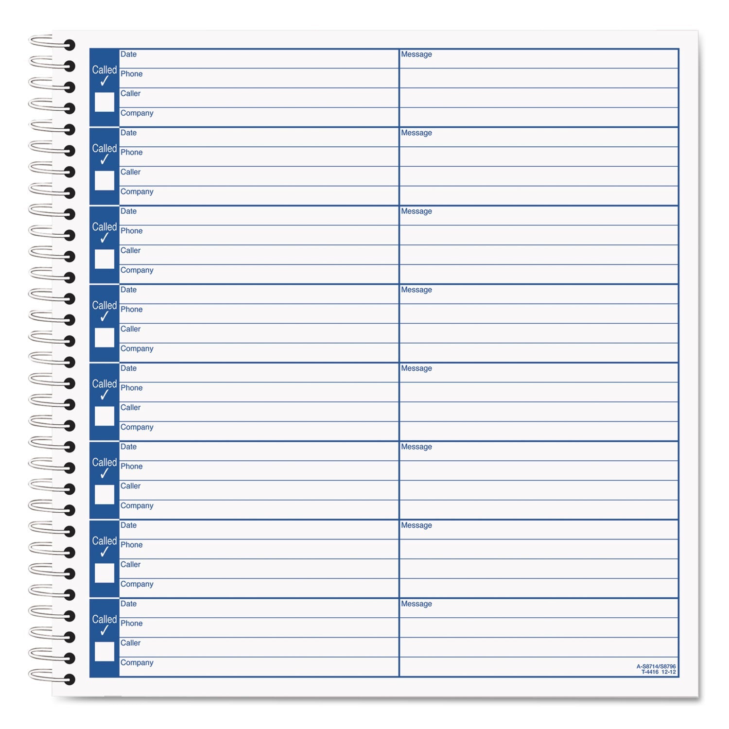 TOPS Voice Message Log Books, 8.5 x 8.25, 1/Page, 800 Forms