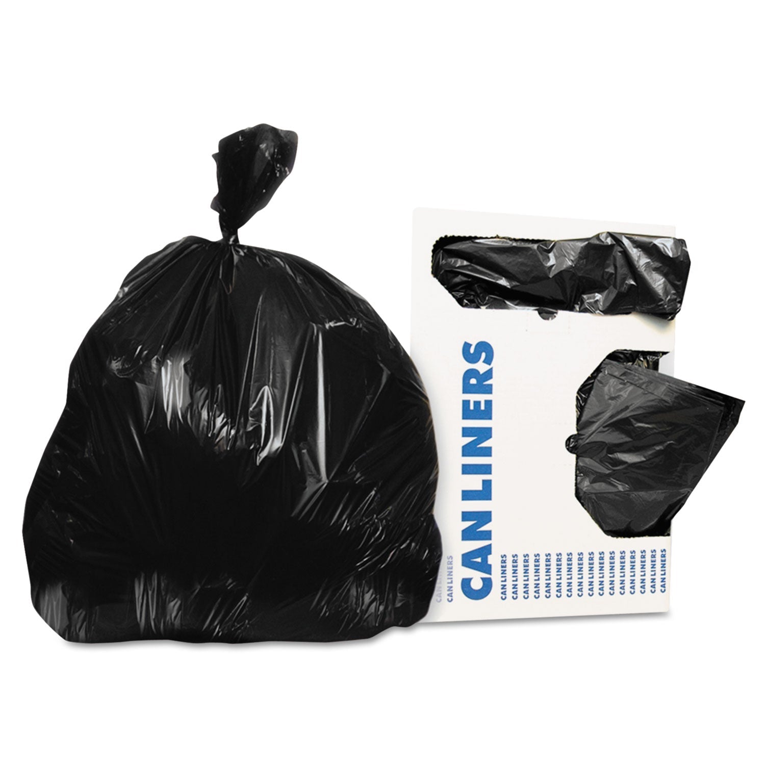 Heritage Linear Low-Density Can Liners, 30 gal, 0.9 mil, 30" x 36", Black, 200/Carton