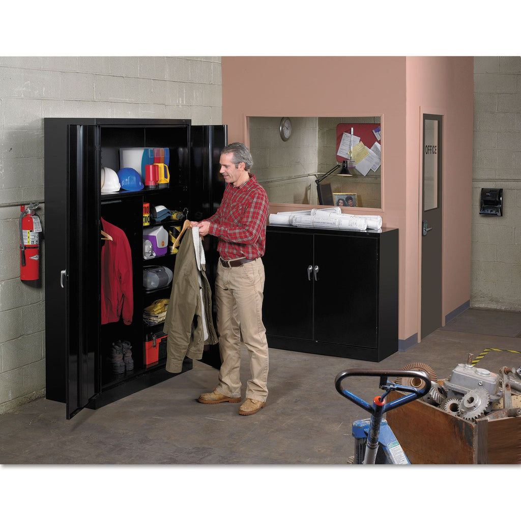 Tennsco Jumbo Combination Steel Storage Cabinet, 48w x 24d x 78h, Light Gray