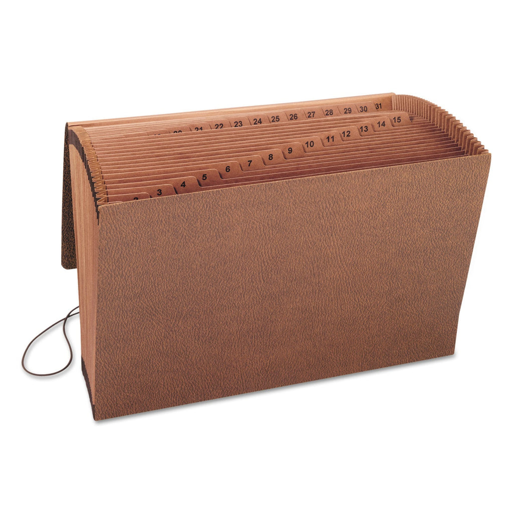 Smead TUFF Expanding Wallet, 31 Sections, Elastic Cord Closure, 1/15-Cut Tabs, Legal Size, Redrope