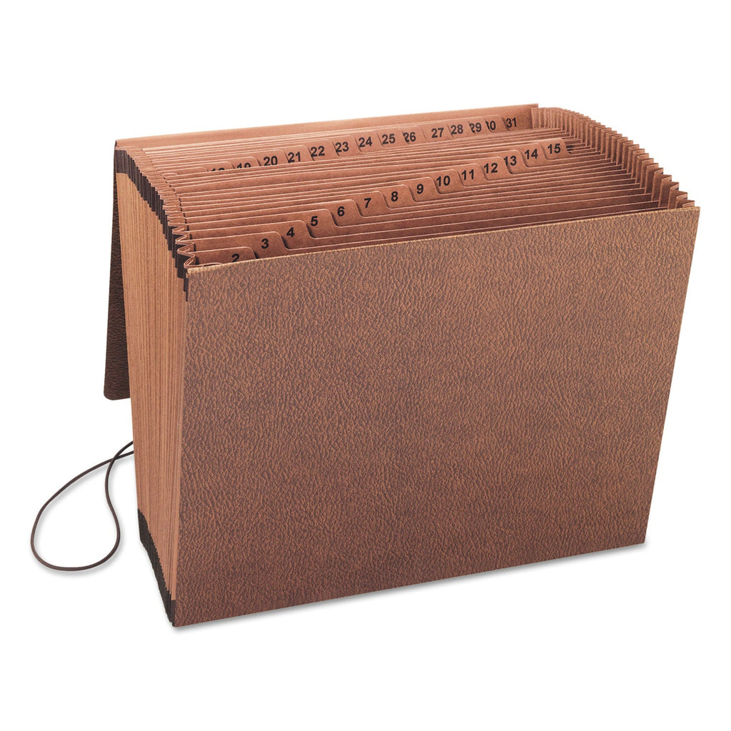 Smead TUFF Expanding Wallet, 31 Sections, Elastic Cord Closure, 1/15-Cut Tabs, Letter Size, Redrope