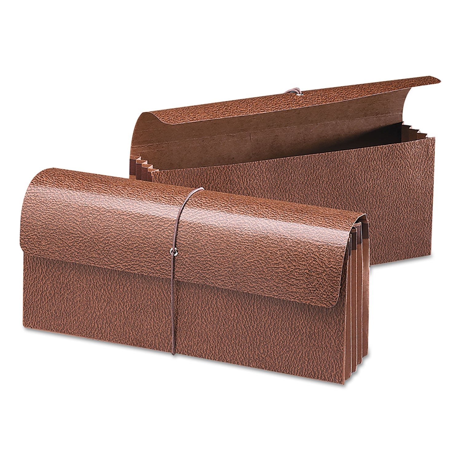Smead Classic Expanding Wallets, 3.5" Expansion, 1 Section, Elastic Cord Closure, Check Size, Redrope