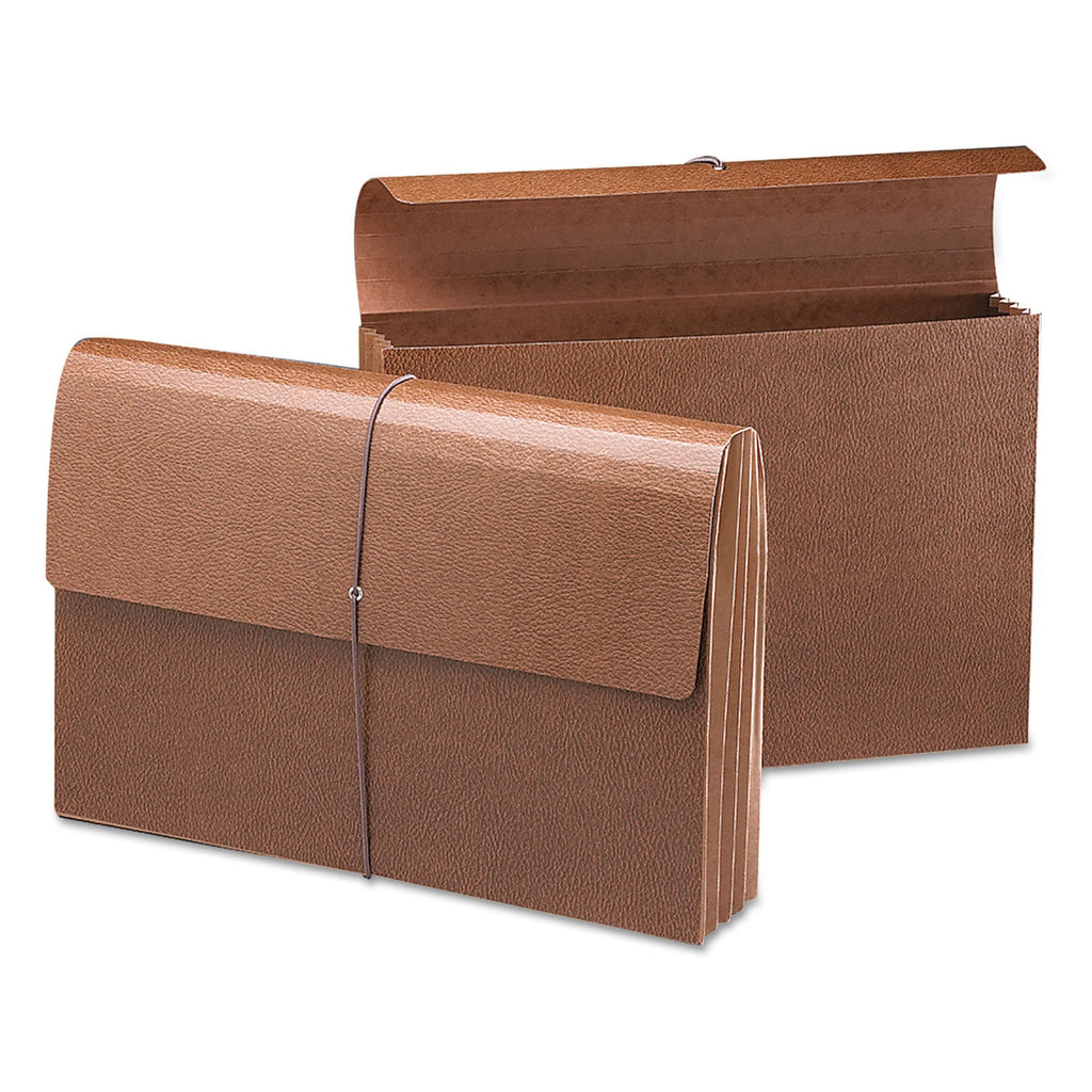 Smead Classic Expanding Wallets, 3.5" Expansion, 1 Section, Elastic Cord Closure, Legal Size, Redrope