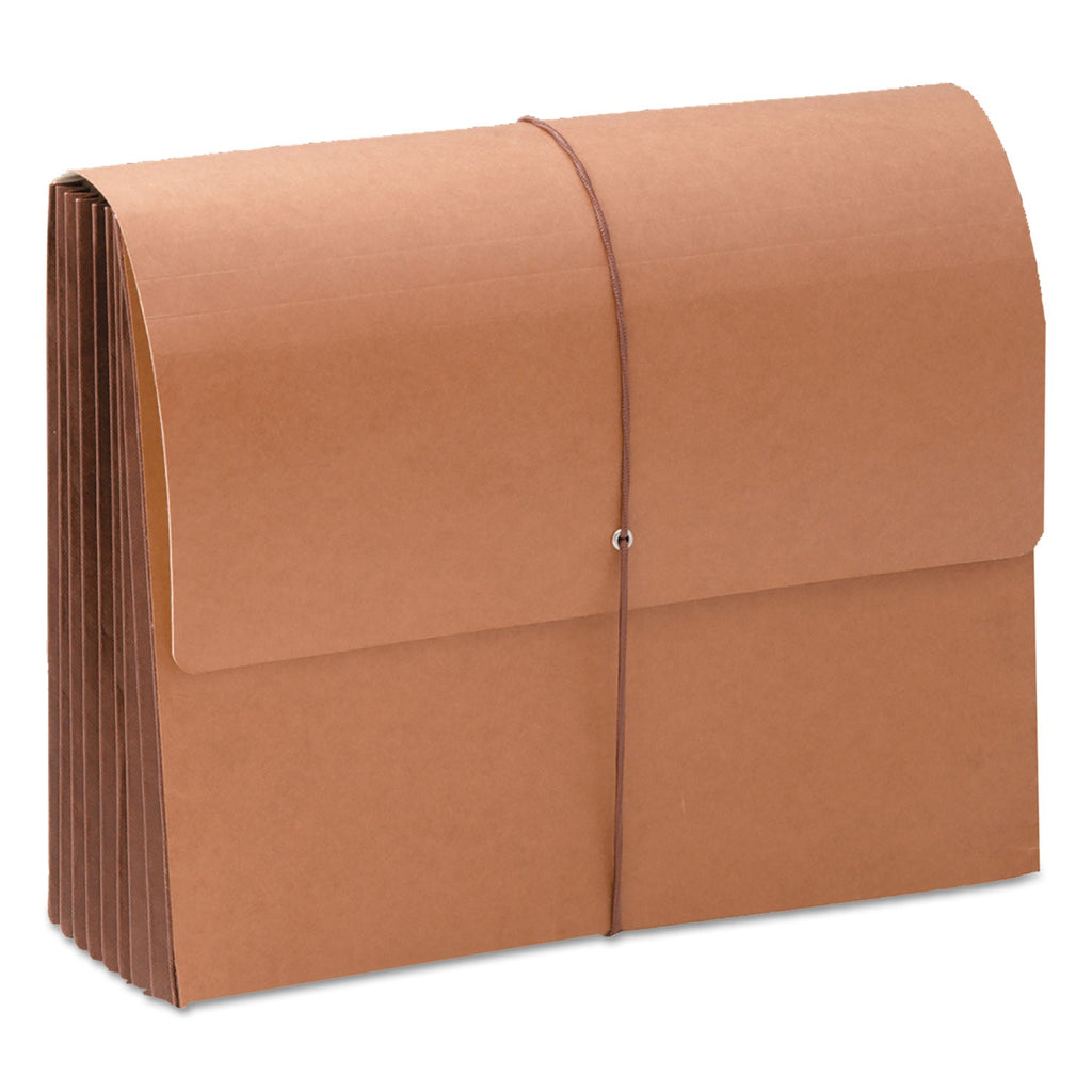 Smead TUFF Expanding Wallets, 7" Expansion, 1 Section, Elastic Cord Closure, Letter Size, Redrope