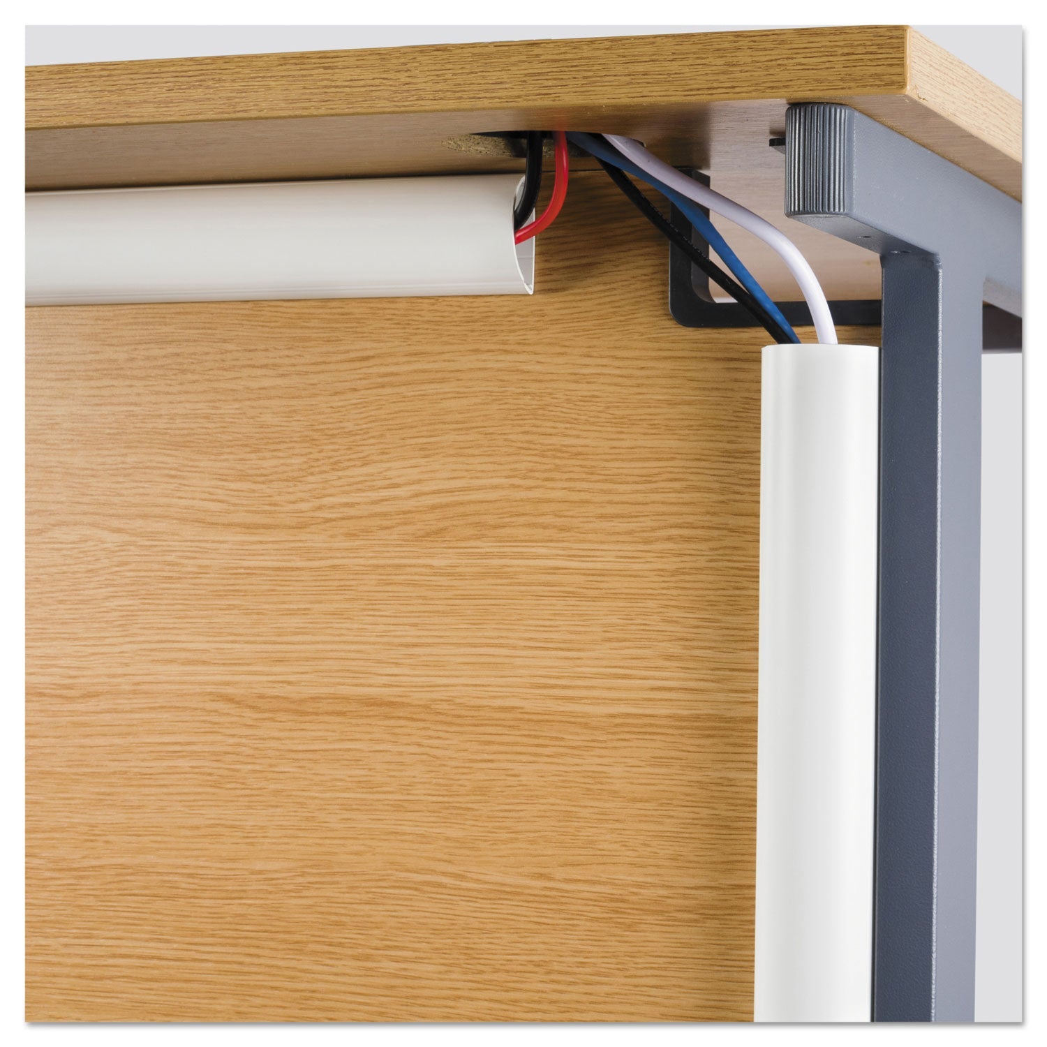D-Line Decorative Mini Cord Cover, 60" x 1.25" x 0.5" Covers, White