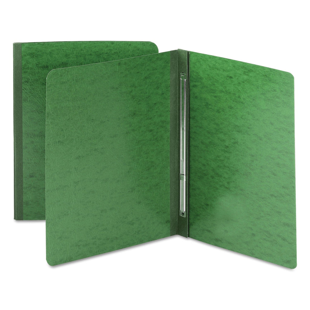 Smead Prong Fastener Premium Pressboard Report Cover, Two-Piece Prong Fastener, 3" Capacity, 8.5 x 11, Green/Green