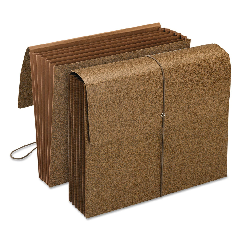 Smead Classic 5.25" Expansion Partition Wallet with Tyvek Gusset Top and Elastic Cord, 6 Sections, Letter Size, Redrope, 10/Box