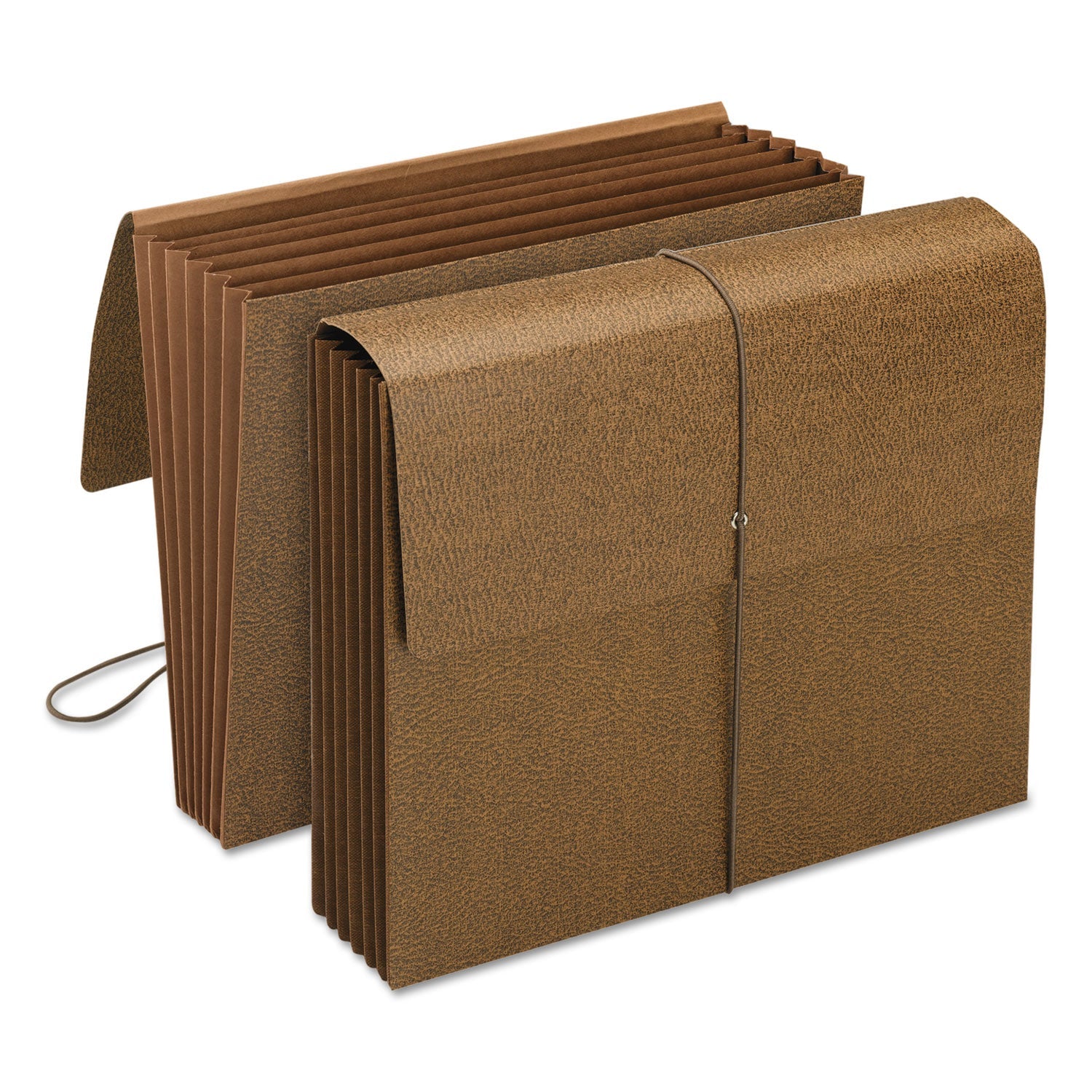 Smead Classic 5.25" Expansion Partition Wallet with Tyvek Gusset Top and Elastic Cord, 6 Sections, Letter Size, Redrope, 10/Box