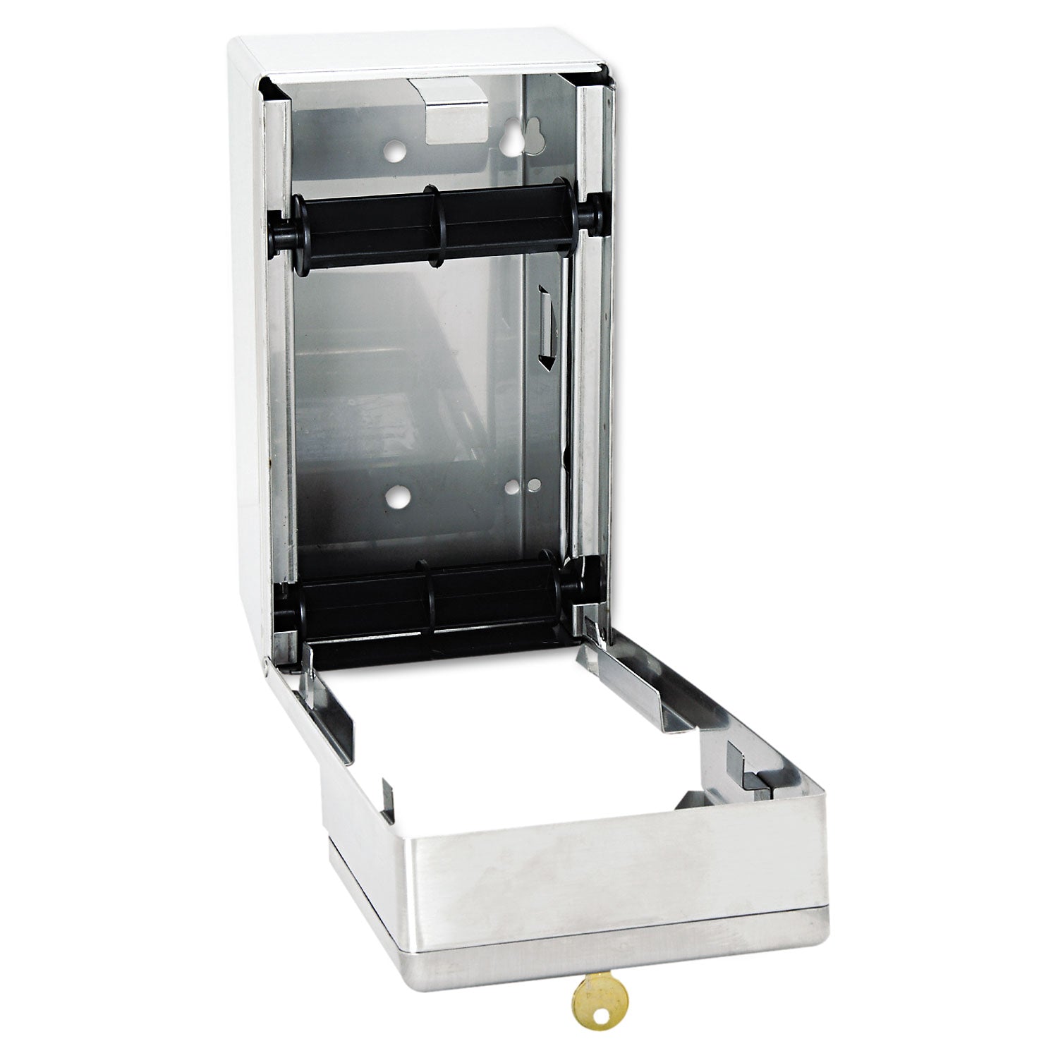 Bobrick Stainless Steel 2-Roll Tissue Dispenser, 6.06 x 5.94 x 11, Stainless Steel