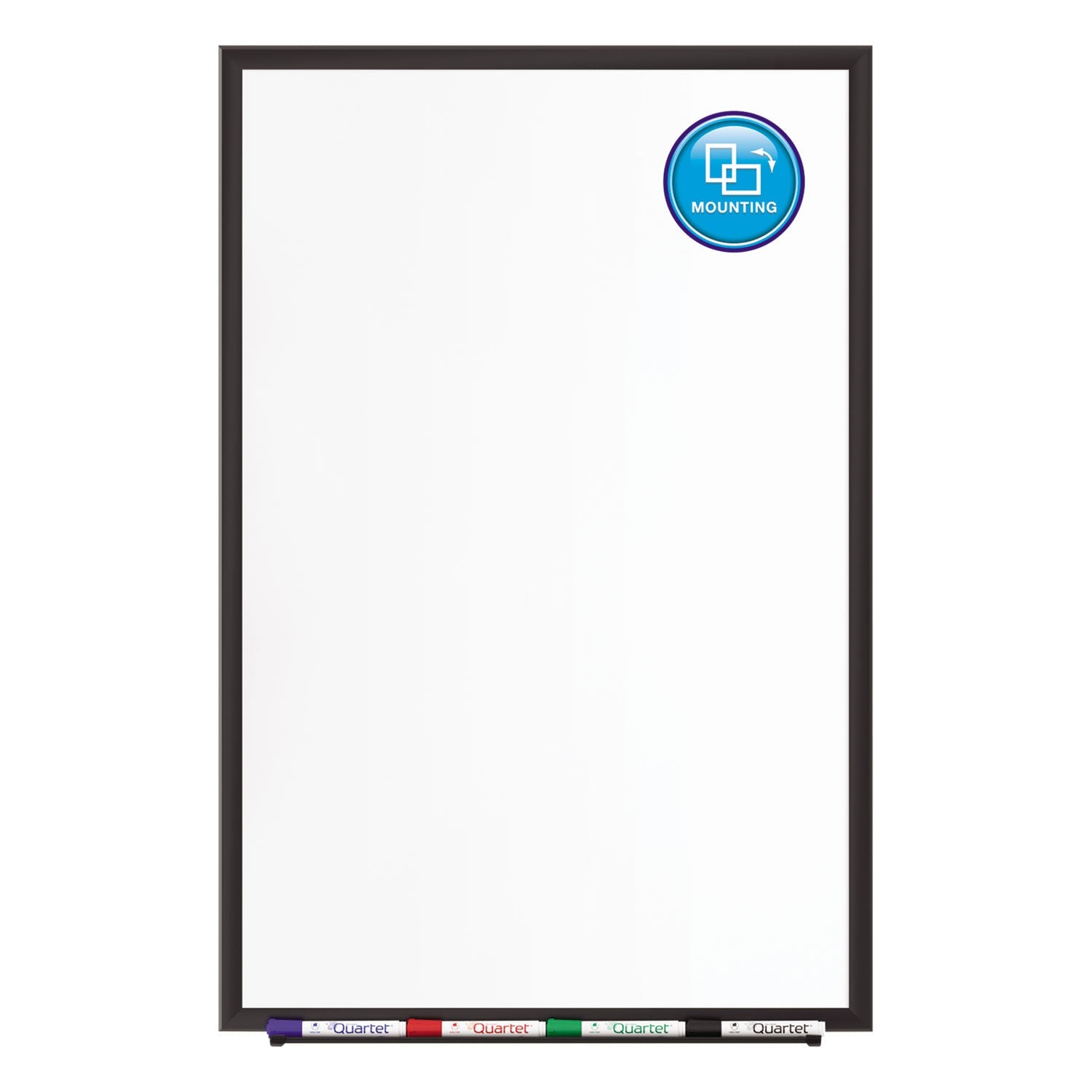 Quartet Classic Porcelain Magnetic Whiteboard, 36 x 24, Black Aluminum Frame