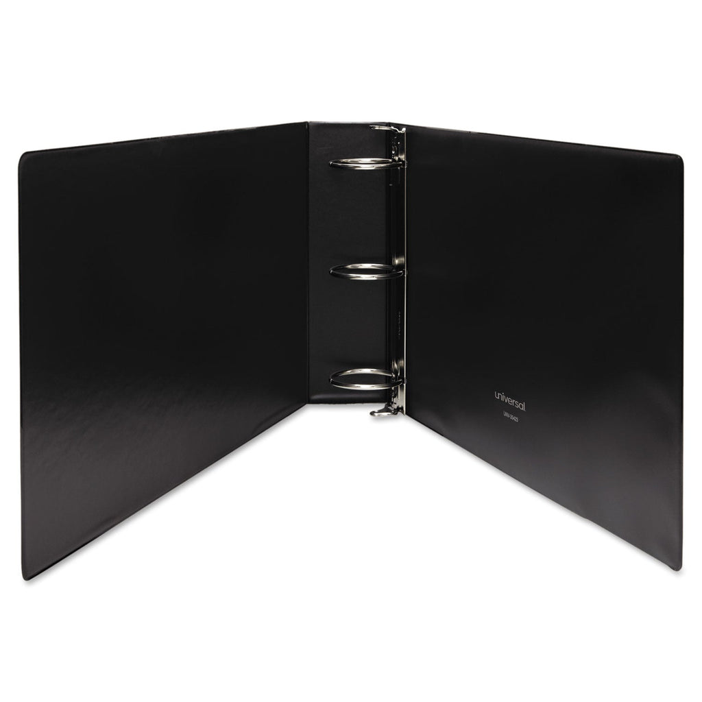 Universal Ledger-Size Round Ring Binder with Label Holder, 3 Rings, 3" Capacity, 11 x 17, Black