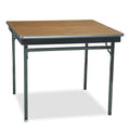 Barricks Special Size Folding Table, Square, 36w x 36d x 30h, Walnut/Black