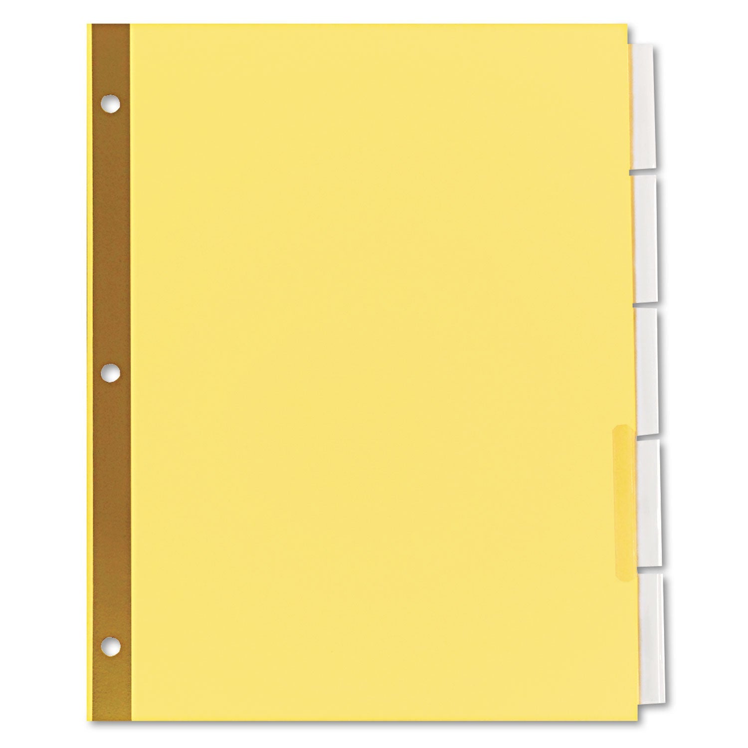 Universal Deluxe Extended Insertable Tab Indexes, 5-Tab, 11 x 8.5, Buff, Clear Tabs, 6 Sets