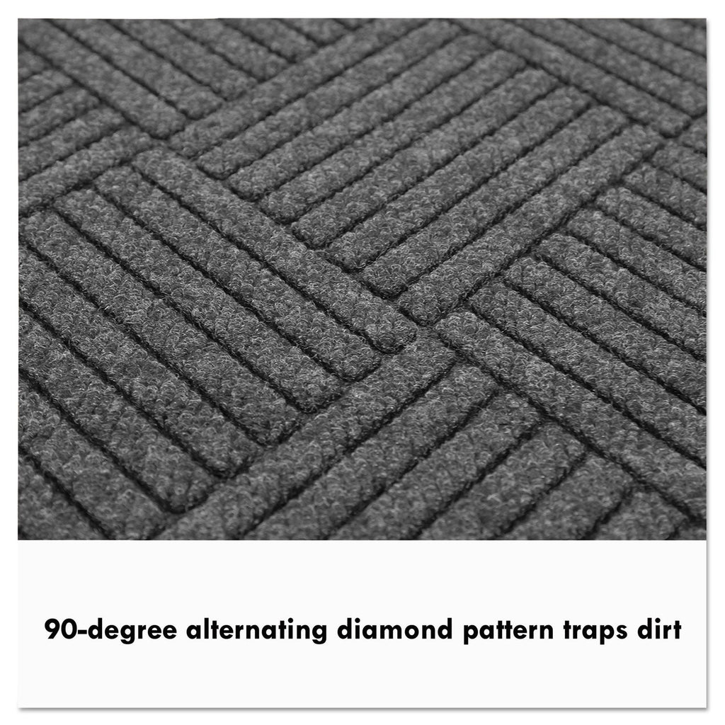 Guardian EcoGuard Diamond Floor Mat, Single Fan, 48 x 96, Charcoal