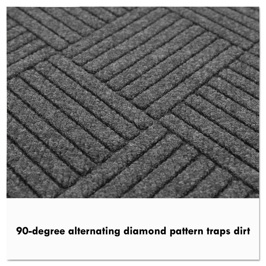 Guardian EcoGuard Diamond Floor Mat, Single Fan, 36 x 72, Charcoal
