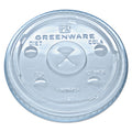 Fabri-Kal Greenware Cold Drink Lids, Fits 16 oz, 18 oz, 24 oz Cups, X-Slot, Clear, 1,000/Carton
