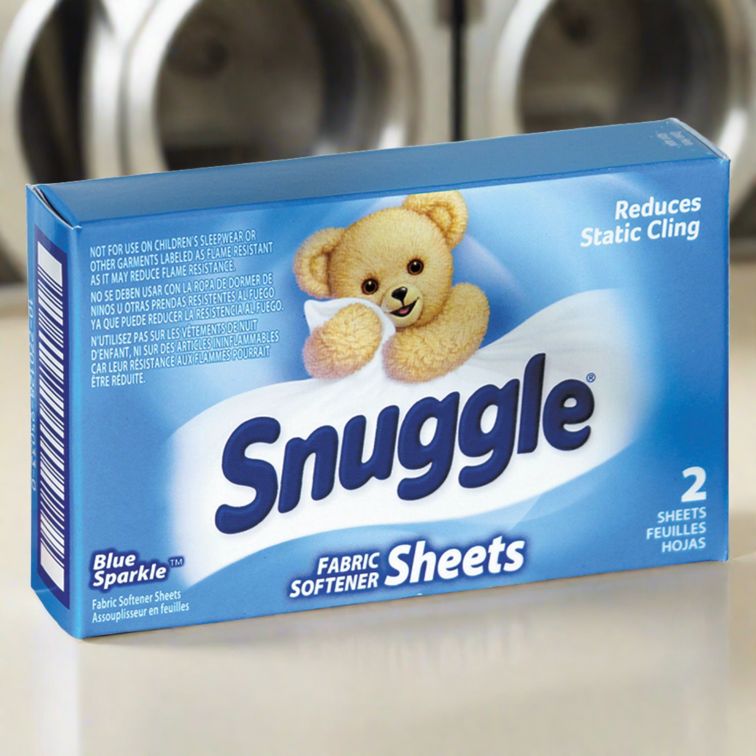Snuggle Vend-Design Fabric Softener Sheets, Blue Sparkle, 2 Sheets/Box, 100 Boxes/Carton