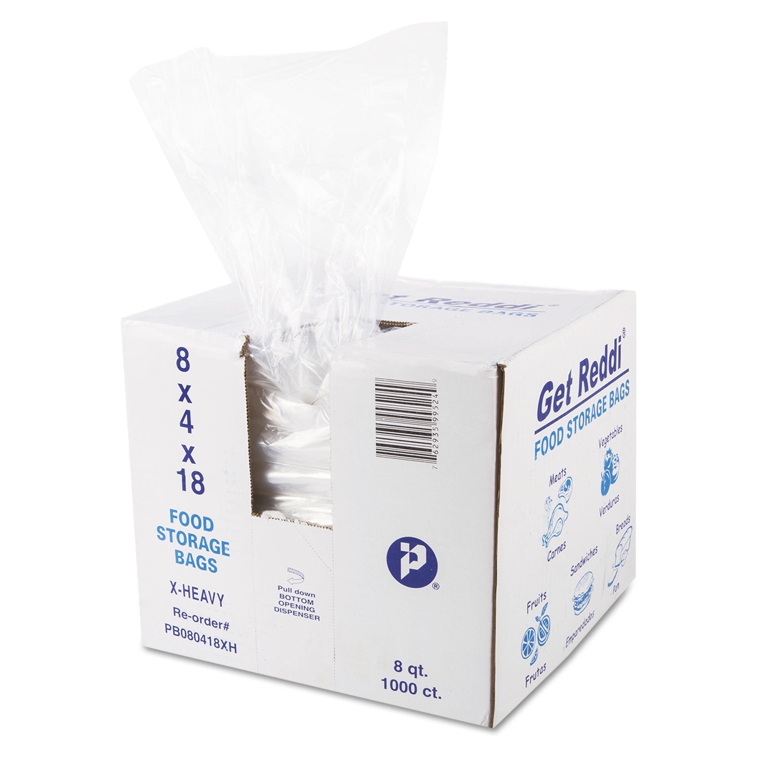 Inteplast Group Food and Utility Bags, 8 qt, 1.2 mil, 8" x 18", Clear, 1,000/Carton