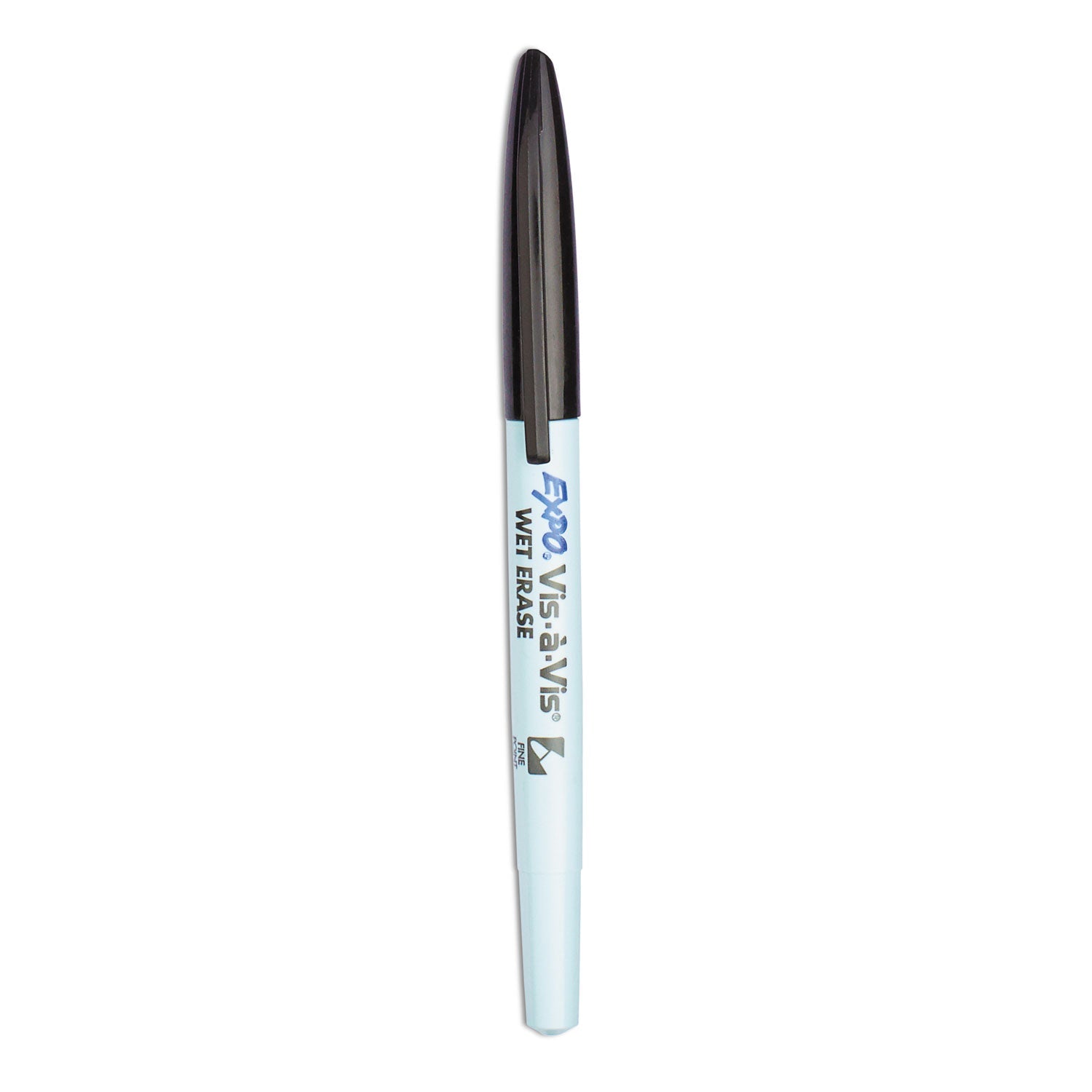 EXPO Vis-a-Vis Wet Erase Marker, Fine Bullet Tip, Black, Dozen