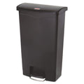 Rubbermaid Slim Jim Resin Step-On Container, Front Step Style, 18 gal, Black