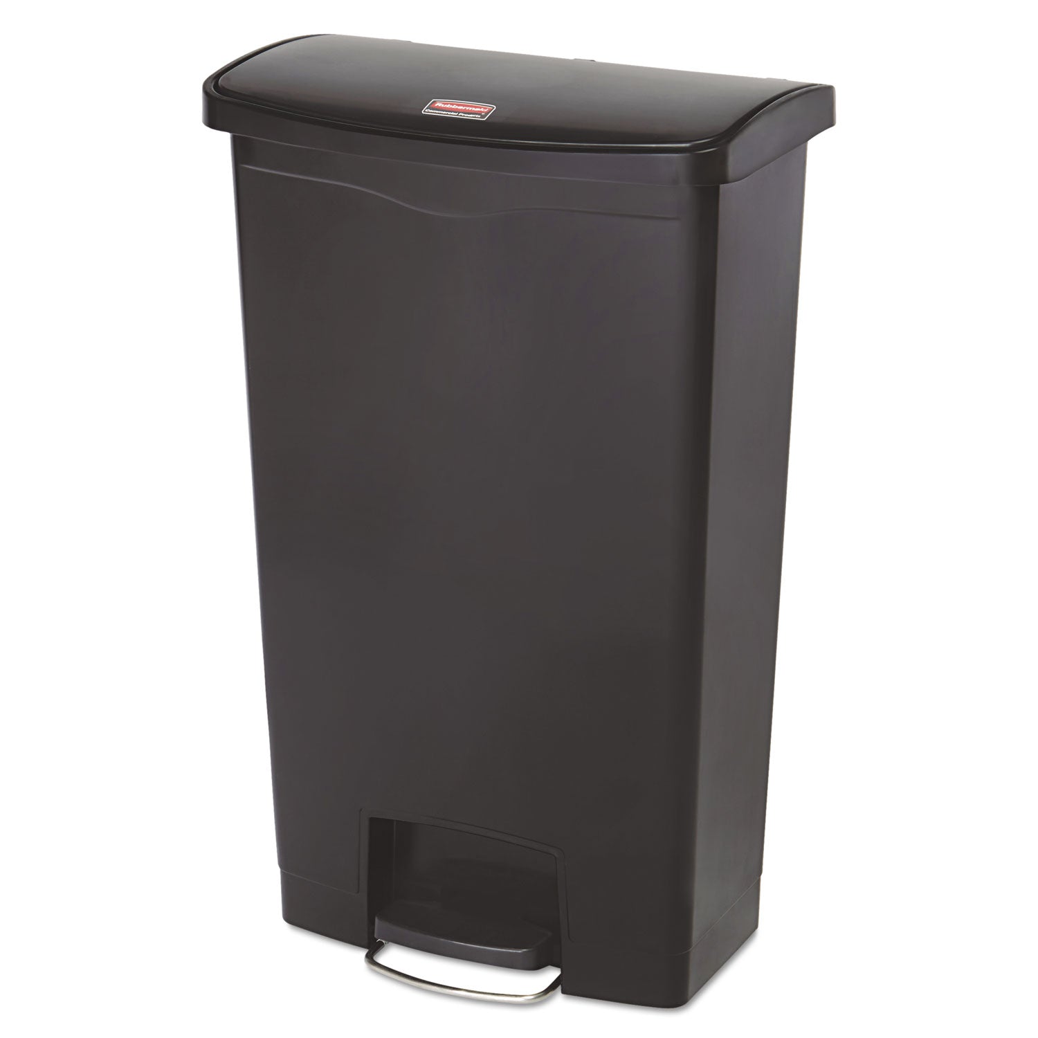 Rubbermaid Slim Jim Resin Step-On Container, Front Step Style, 18 gal, Black