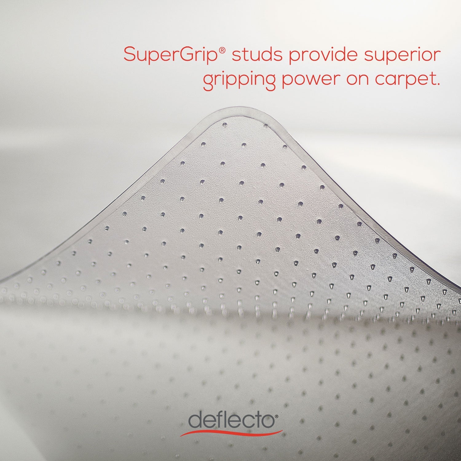 deflecto DuraMat Moderate Use Chair Mat, Low Pile Carpet, Flat, 36 x 48, Lipped, Clear