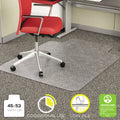 deflecto EconoMat Occasional Use Chair Mat for Low Pile Carpet, 45 x 53, Wide Lipped, Clear