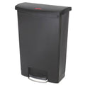 Rubbermaid Slim Jim Resin Step-On Container, Front Step Style, 24 gal, Black