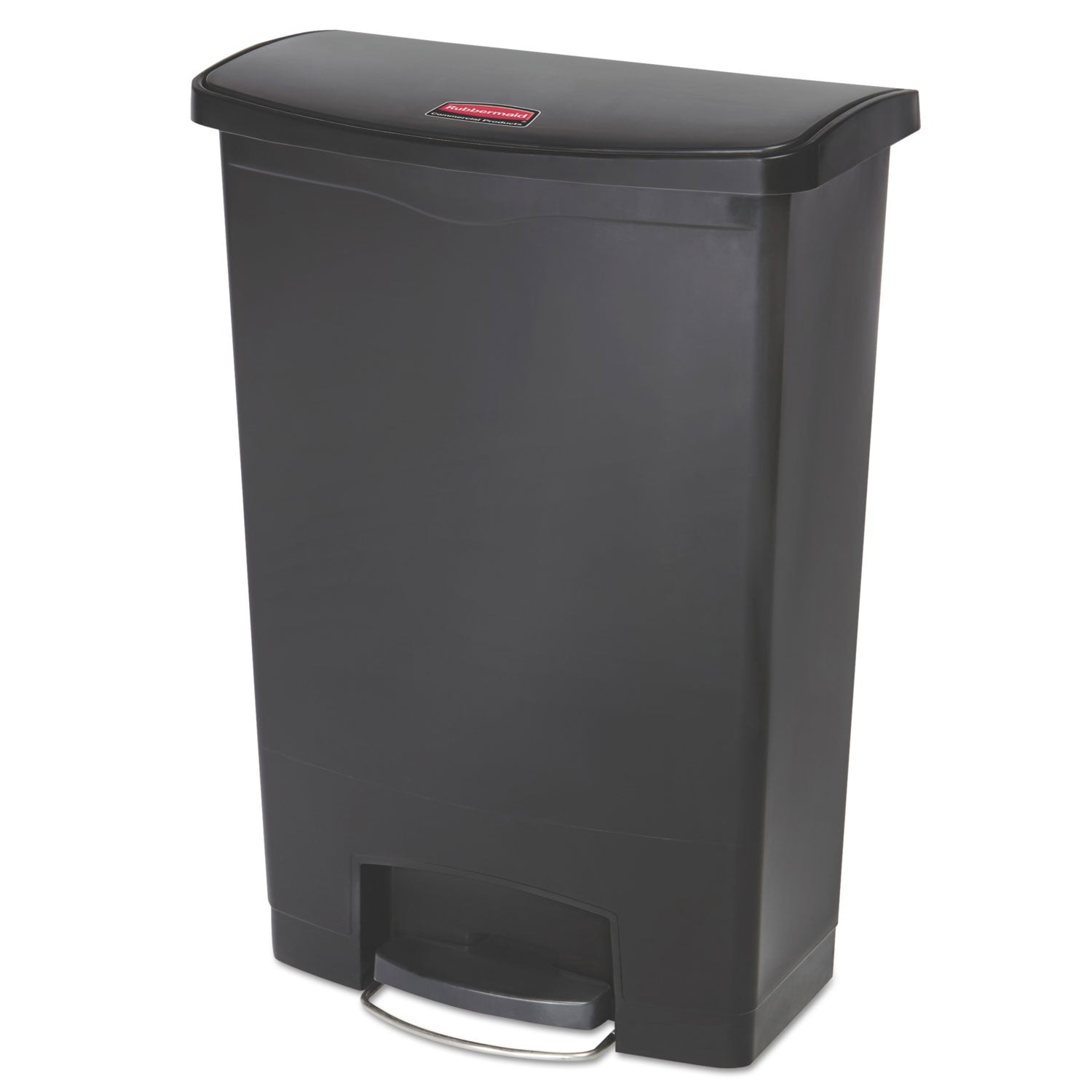 Rubbermaid Slim Jim Resin Step-On Container, Front Step Style, 24 gal, Black