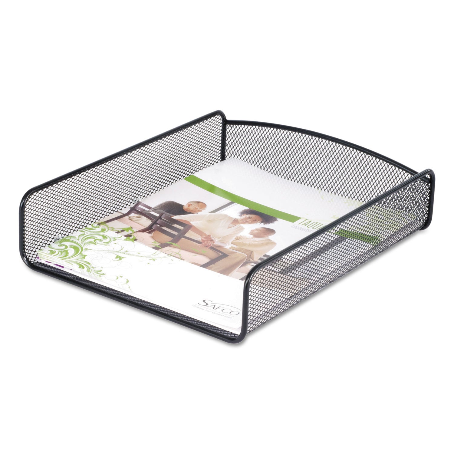 Safco Onyx Desk Tray, 1 Section, Letter Size Files, 9.25" x 11.75" x 2.5", Black