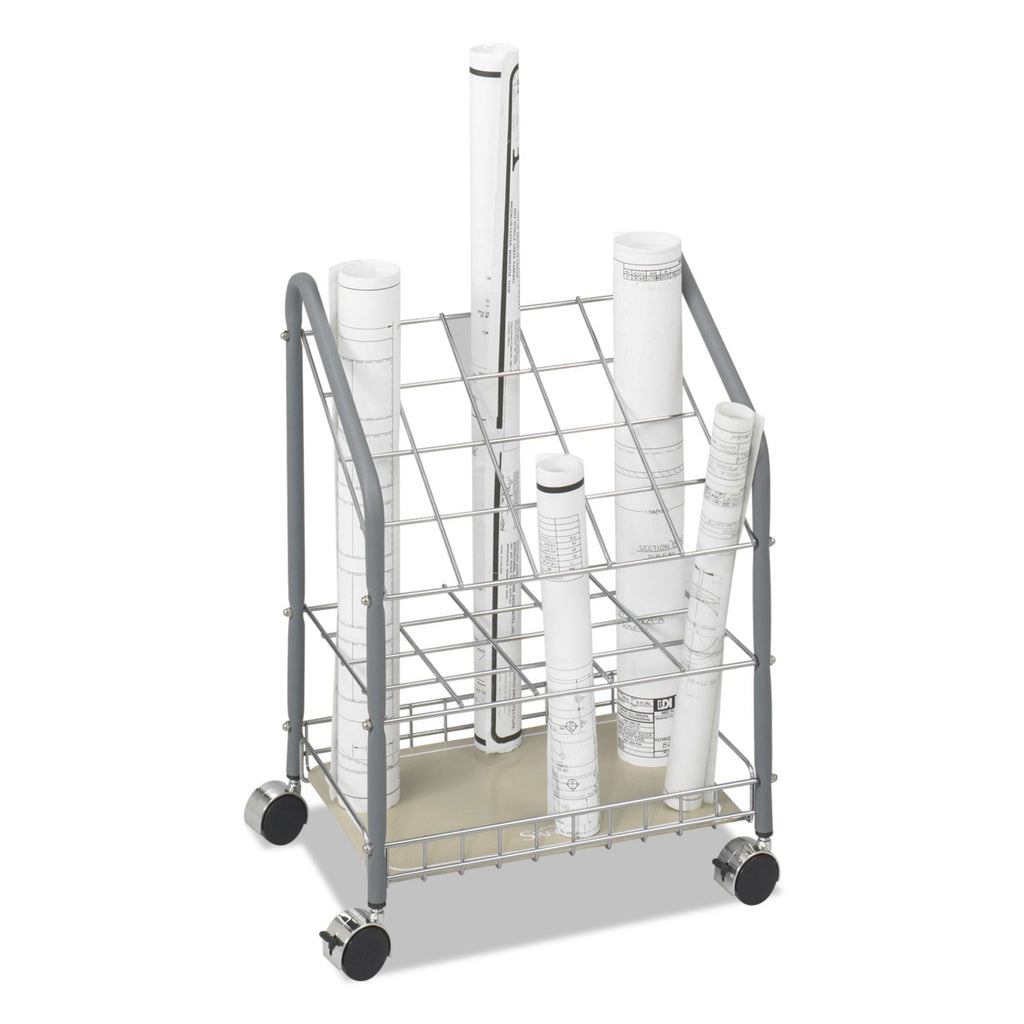Safco Wire Roll/Files, 20 Compartments, 18w x 12.75d x 24.5h, Gray