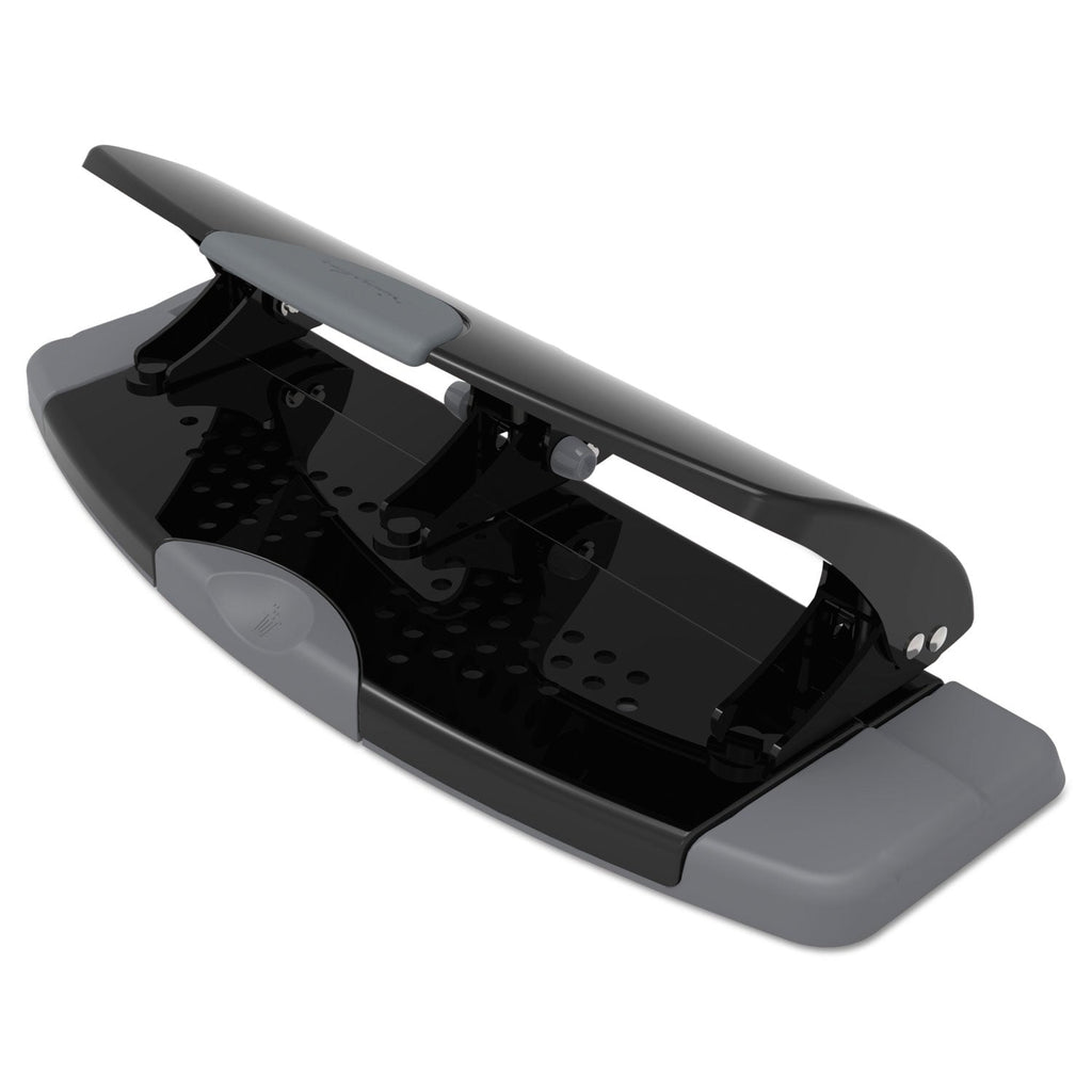 Swingline 20-Sheet SmartTouch Three-Hole Punch, 9/32" Holes, Black/Gray