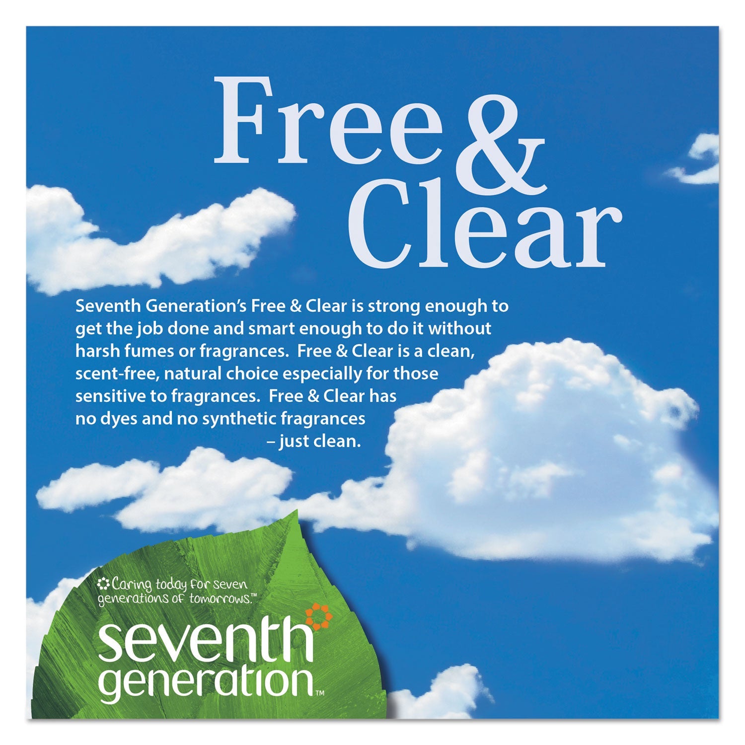 Seventh Generation Natural Dishwasher Detergent Concentrated Packs, Free and Clear, 45/Pack, 8 Packs/Carton