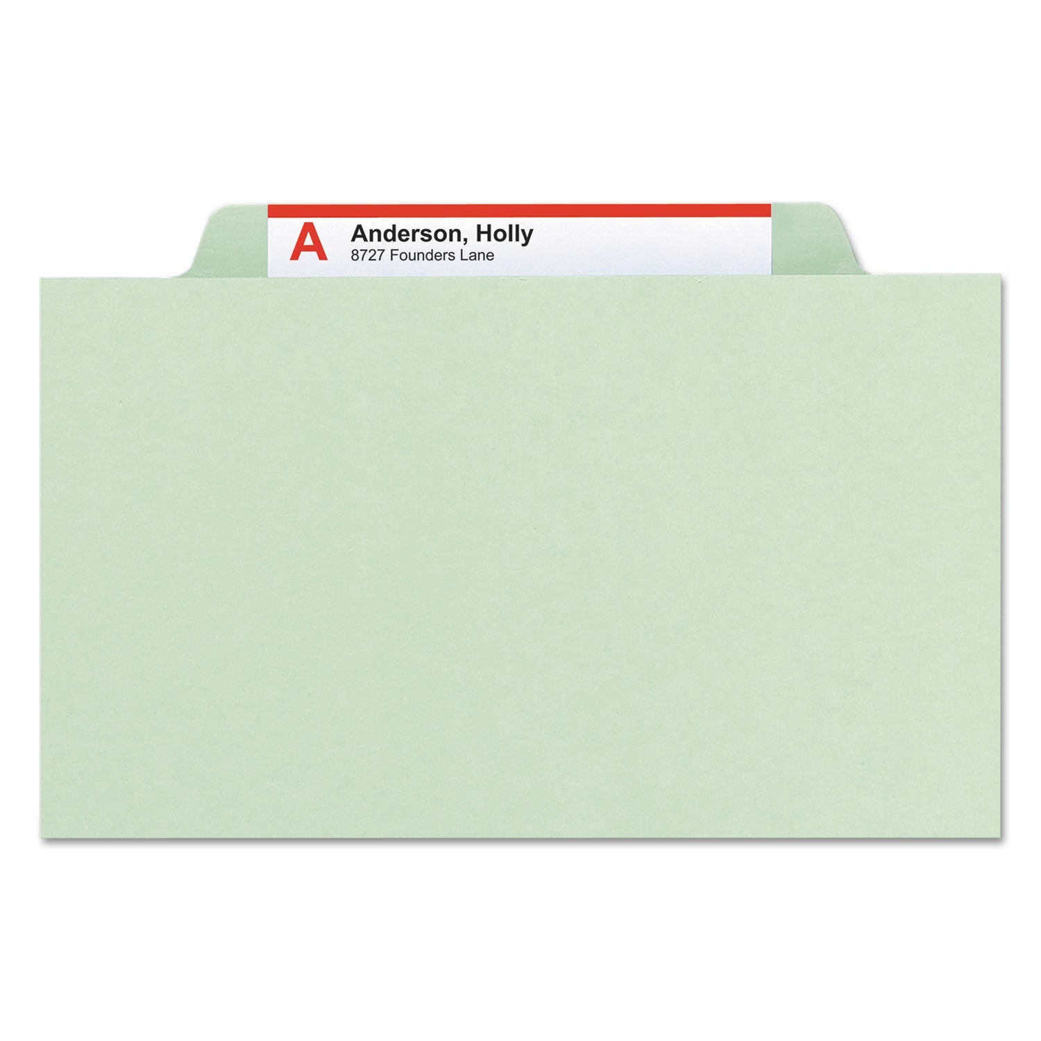 Smead Pressboard Classification Folders with SafeSHIELD Coated Fasteners, 2/5 Cut, 3 Dividers, Legal Size, Gray-Green, 10/Box