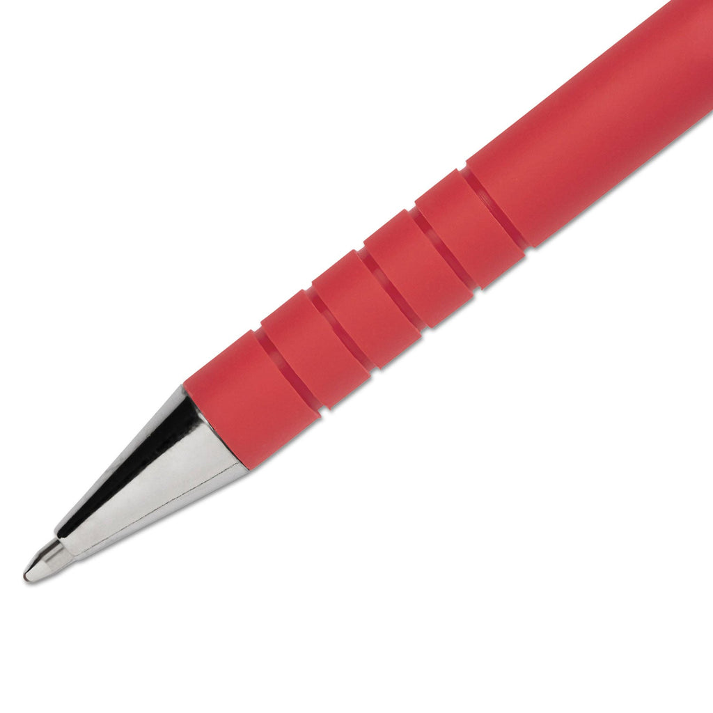 Paper Mate FlexGrip Ultra Ballpoint Pen, Stick, Medium 1 mm, Red Ink, Red Barrel, Dozen