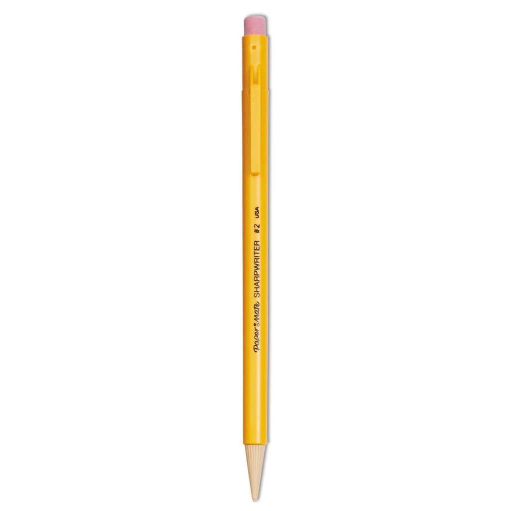 Paper Mate Sharpwriter Mechanical Pencil, 0.7 mm, HB (#2.5), Black Lead, Classic Yellow Barrel, Dozen