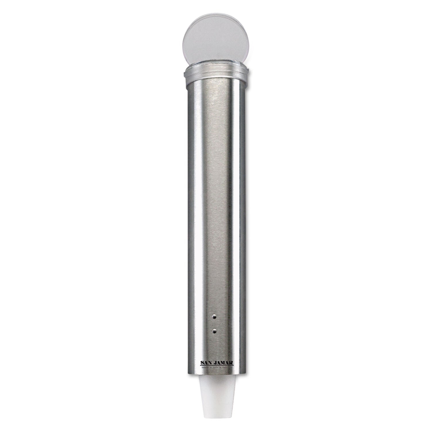 San Jamar Small Pull-Type Water Cup Dispenser, For 5 oz Cups, Stainless Steel