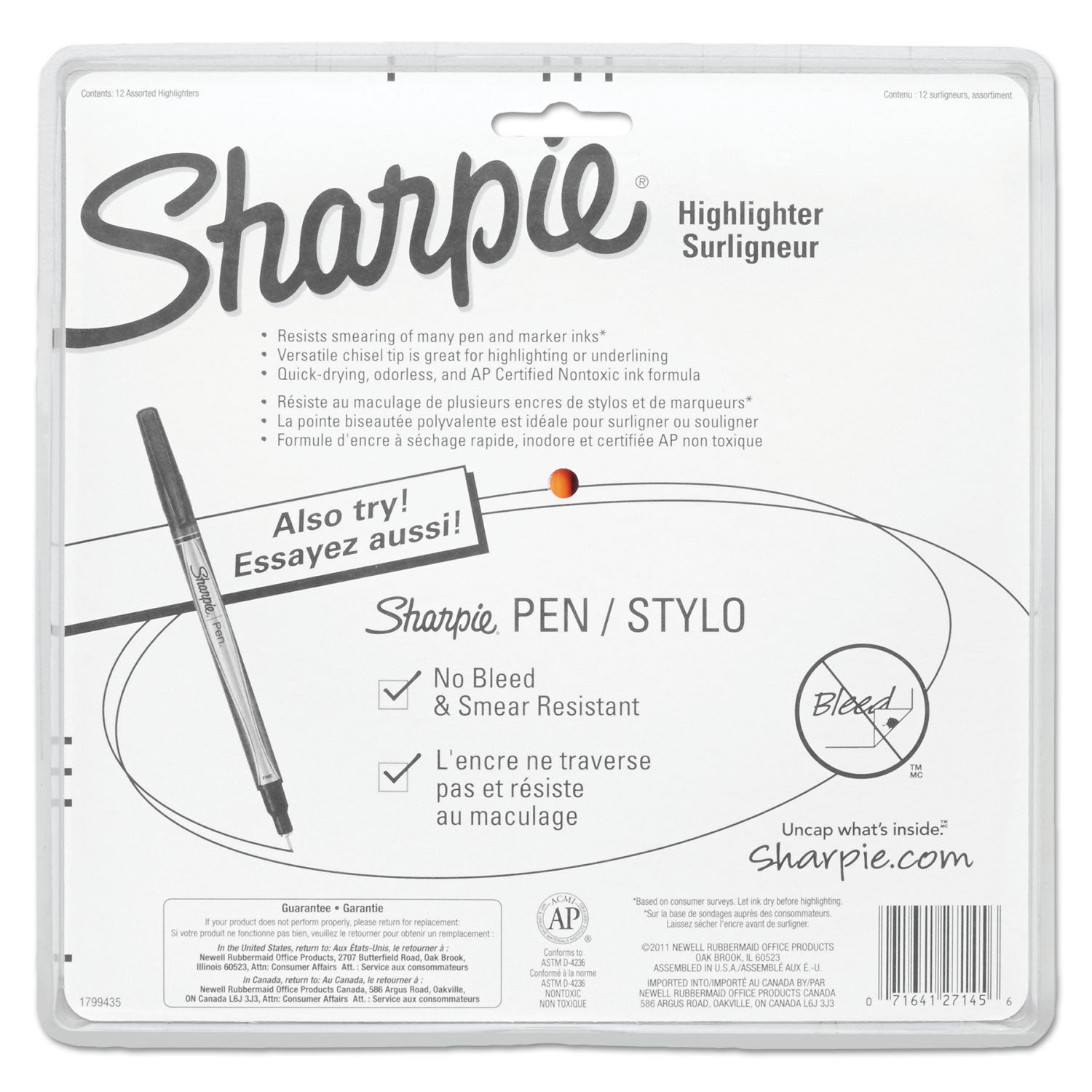 Sharpie Pocket Style Highlighters, Assorted Ink Colors, Chisel Tip, Assorted Barrel Colors, Dozen