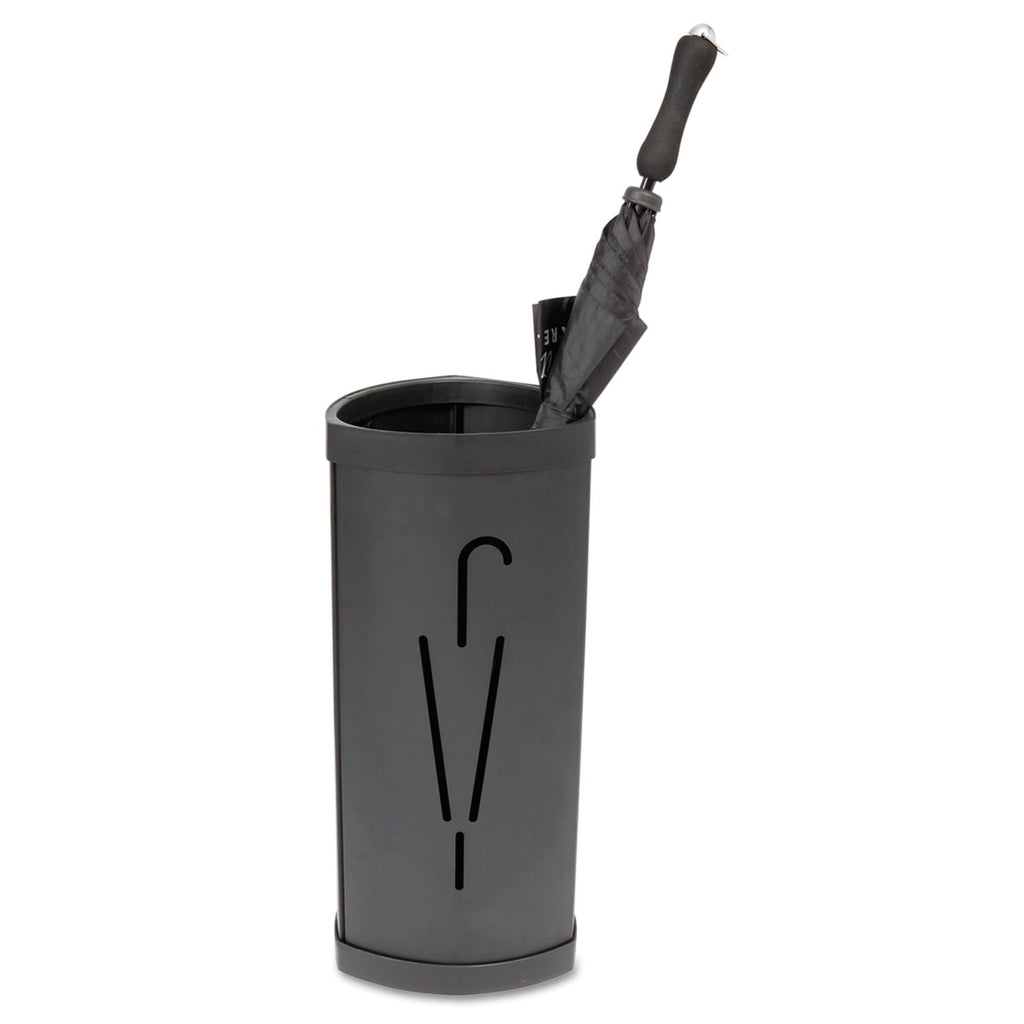 Alba Triangular Umbrella Stand, Steel/Plastic, 10.25w x 10.25d x 23.67h, Black
