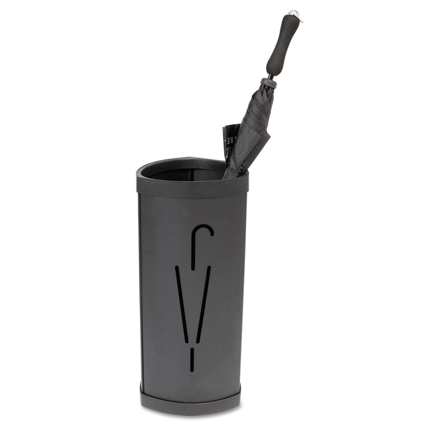 Alba Triangular Umbrella Stand, Steel/Plastic, 10.25w x 10.25d x 23.67h, Black