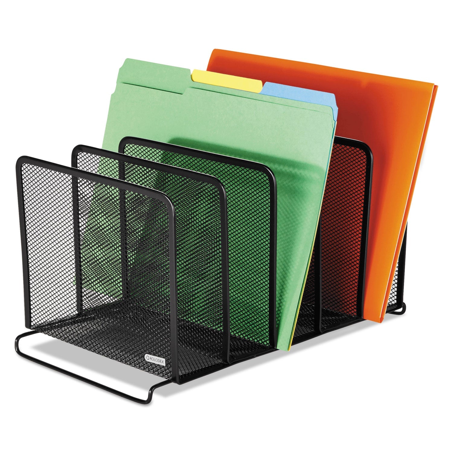 Rolodex Mesh Stacking Sorter, 5 Sections, Letter to Legal Size Files, 8.25" x 14.38" x 7.88", Black