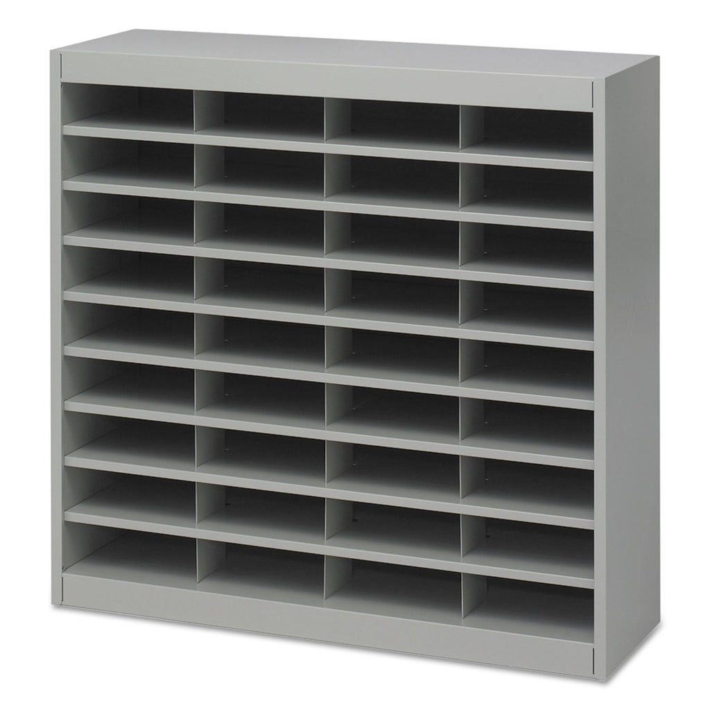 Safco Steel/Fiberboard E-Z Stor Sorter, 36 Compartments, 37.5 x 12.75 x 36.5, Gray