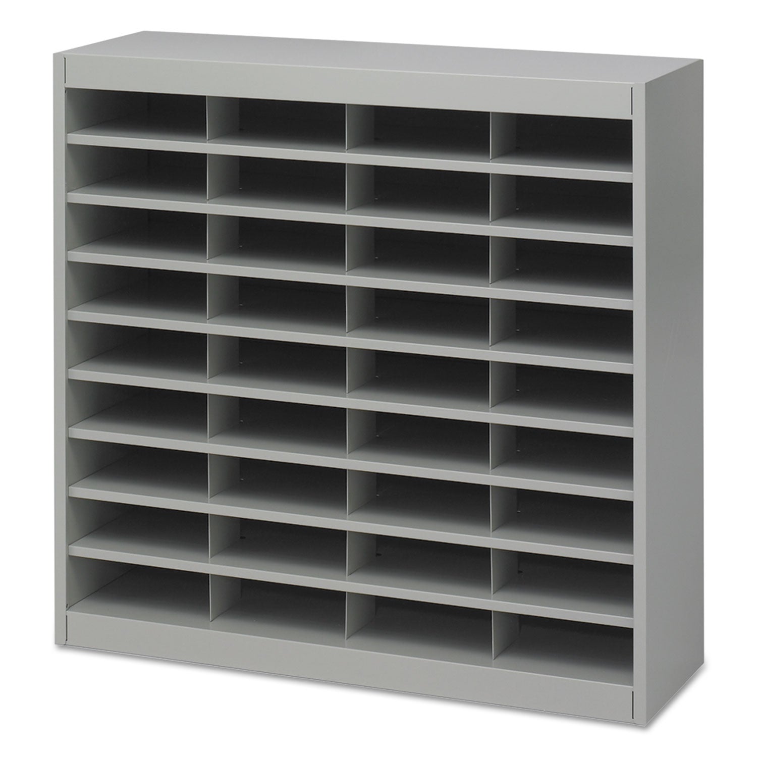 Safco Steel/Fiberboard E-Z Stor Sorter, 36 Compartments, 37.5 x 12.75 x 36.5, Gray
