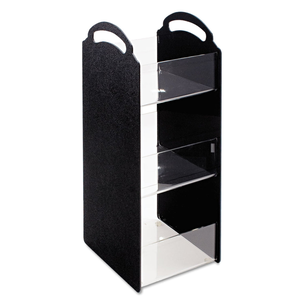 Vertiflex Compact Condiment Organizer, 6 Compartments, 6.13 x 8 x 18, Black