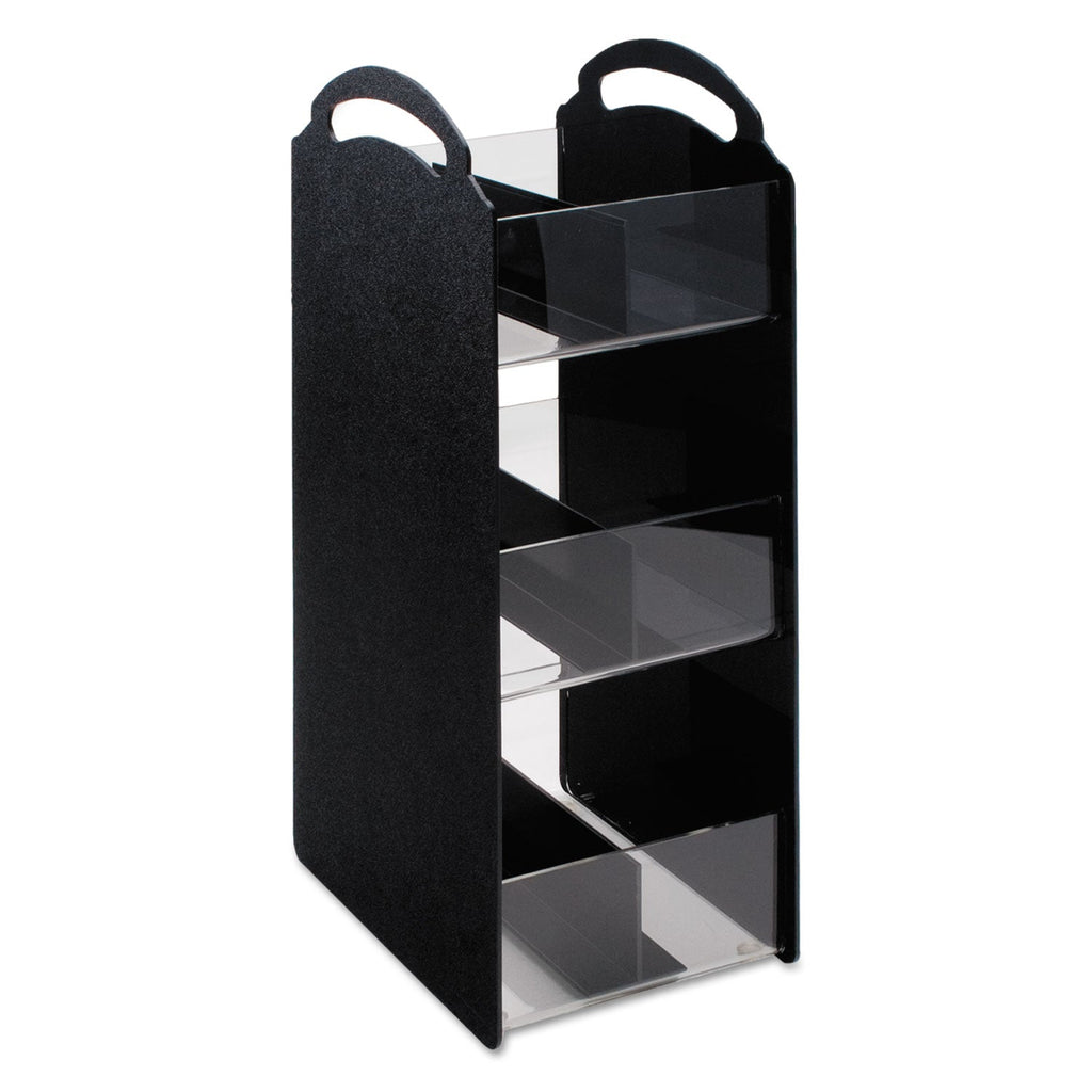 Vertiflex Compact Condiment Organizer, 6 Compartments, 6.13 x 8 x 18, Black