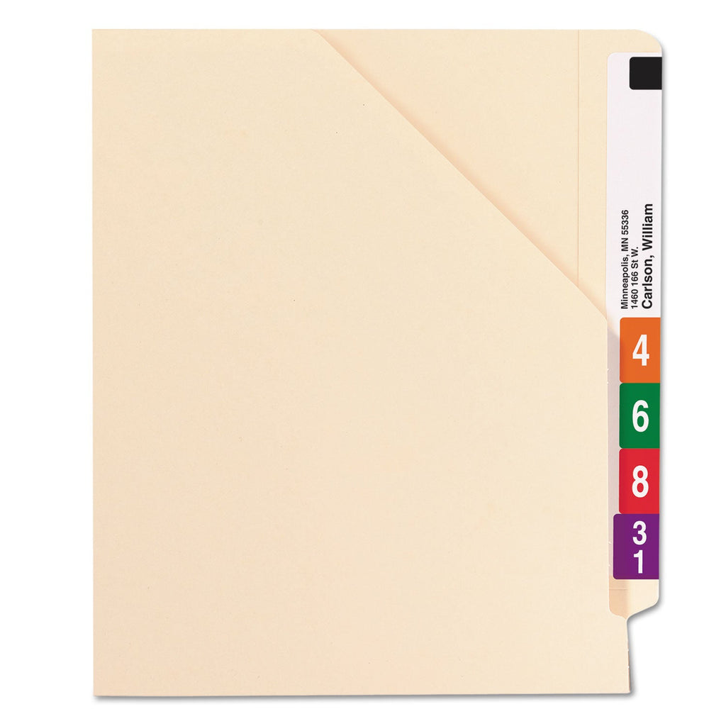 Smead End Tab Jackets with Reinforced Tabs, Straight Tab, Letter Size, 14-pt Manila, 50/Box