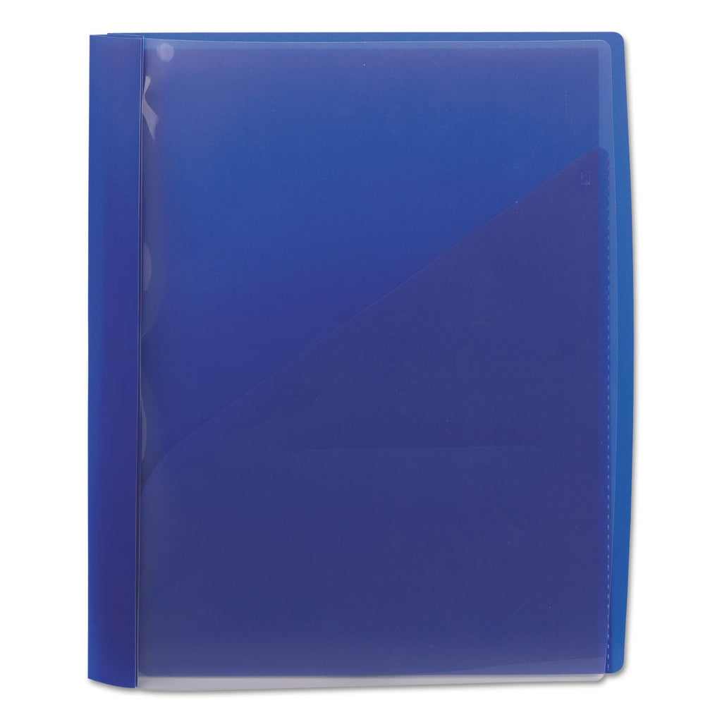 Smead Clear Front Poly Report Cover, Double-Prong Fastener, 0.5" Capacity, 8.5 x 11, Clear/Blue, 5/Pack